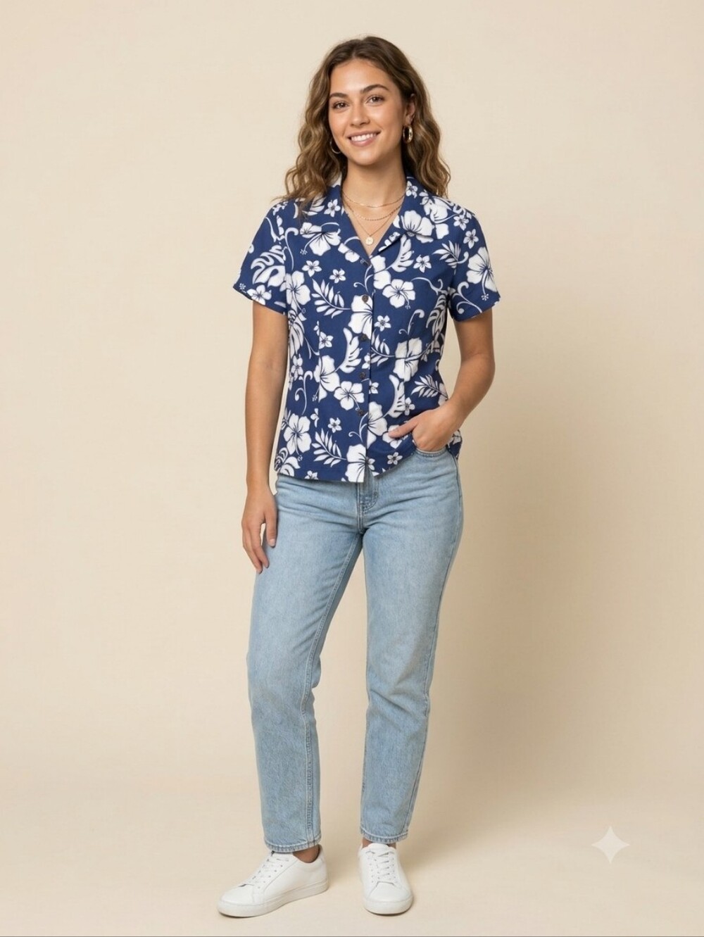 Aloha Republic Vintage Y2K Hawaiian Hibiscus Floral Button Up Shirt Small